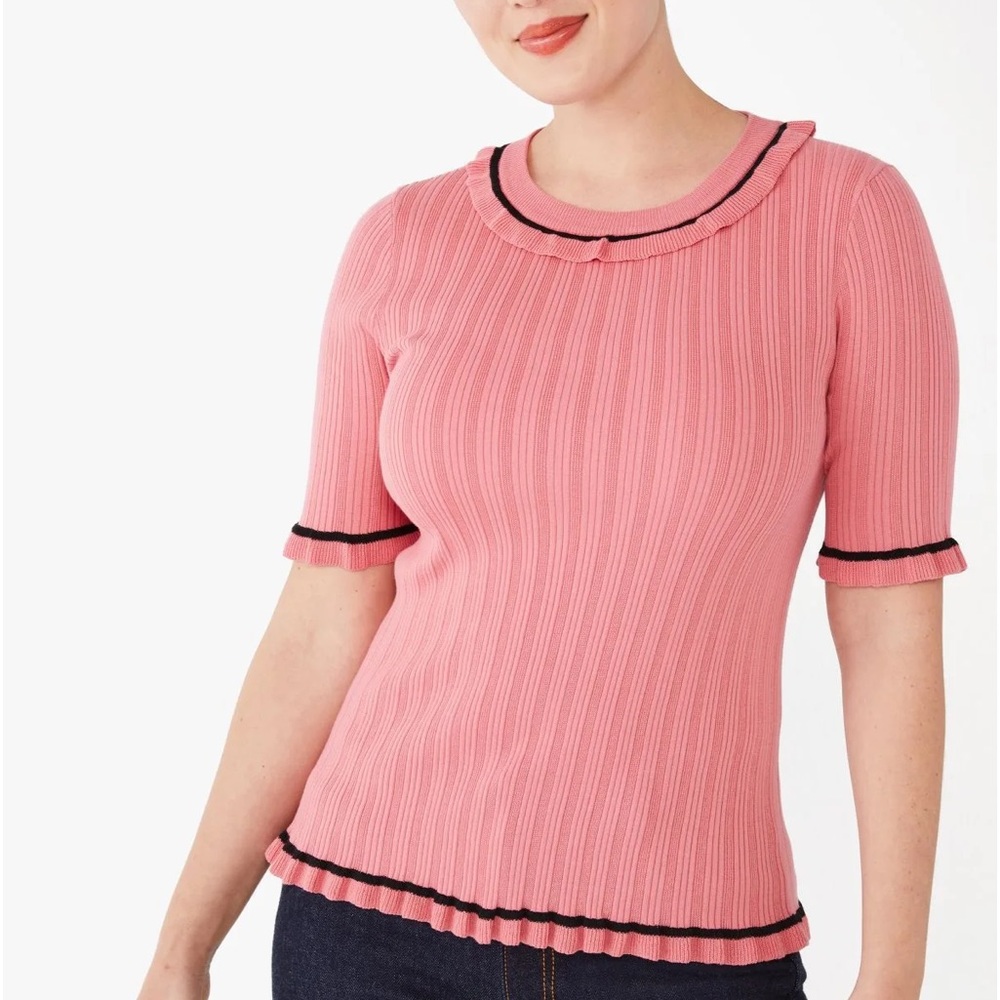 Knit ruffle shirt